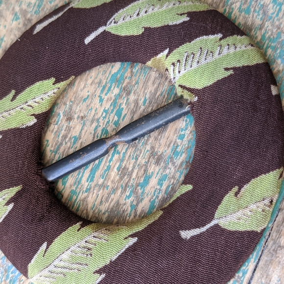 Lot of 3 Round Vintage Buckles - Cream Celluloid & Metal with Fabric - Picture 11 of 14